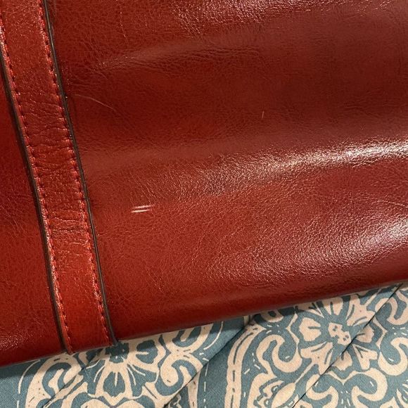 Kattee Burgundy Maroon Leather Satchel Shoulder Tote Bag - Picture 6 of 9